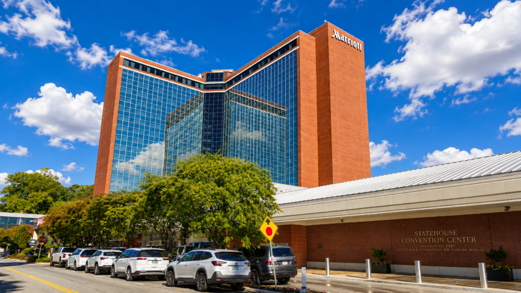 Large hotel and convention center requiring commercial roofing services in Little Rock Arkansas
